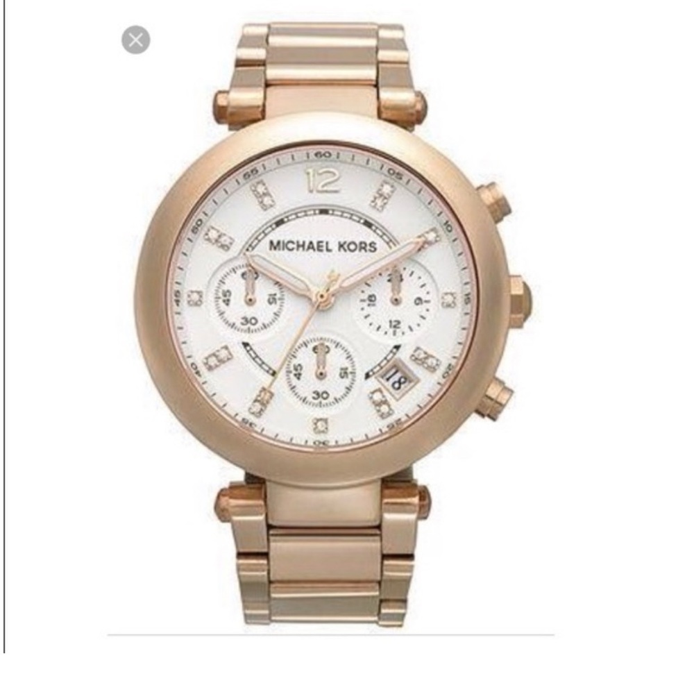 MICHAEL KORS stainless steel gold tone watch MK5806 quartz chunky timepiece
